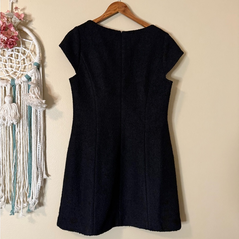 Reformation Zada Wool Dress Black Size 12 - Picture 4 of 7